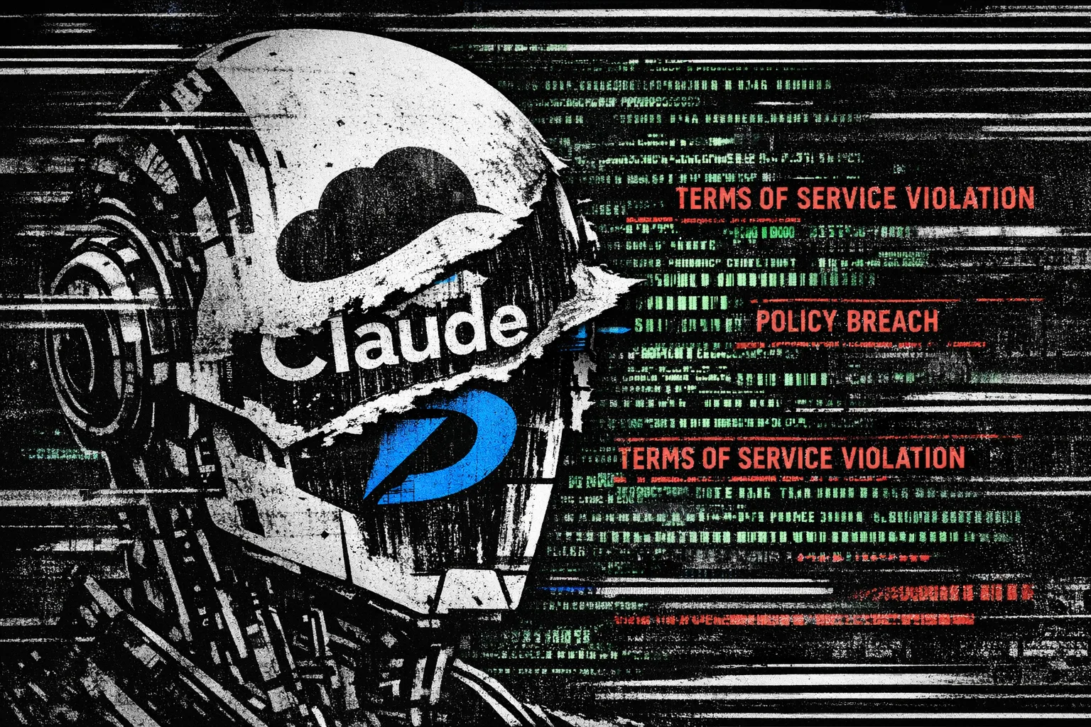Illustration of Claude access being shut down after a policy directive.